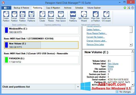 Ekran görüntüsü Paragon Hard Disk Manager Windows 8.1