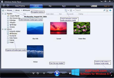 Ekran görüntüsü Media Player Windows 8.1