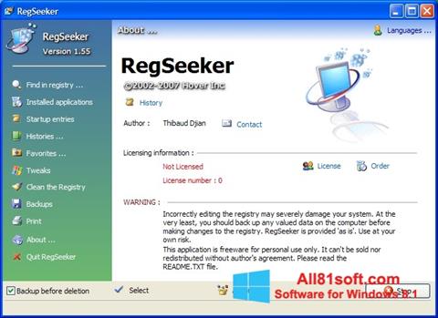 Ekran görüntüsü RegSeeker Windows 8.1