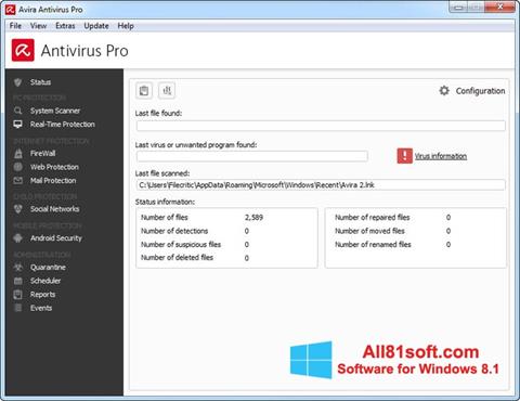 Ekran görüntüsü Avira Antivirus Pro Windows 8.1