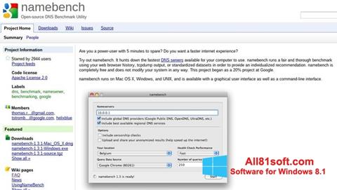 Ekran görüntüsü NameBench Windows 8.1