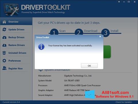 Ekran görüntüsü Driver Toolkit Windows 8.1