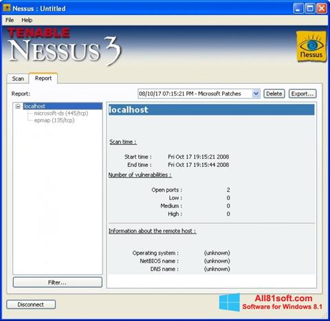 Ekran görüntüsü Nessus Windows 8.1