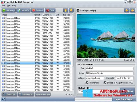 Ekran görüntüsü JPG to PDF Converter Windows 8.1