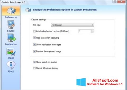 Ekran görüntüsü Gadwin PrintScreen Windows 8.1