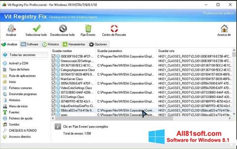 Ekran görüntüsü Vit Registry Fix Windows 8.1
