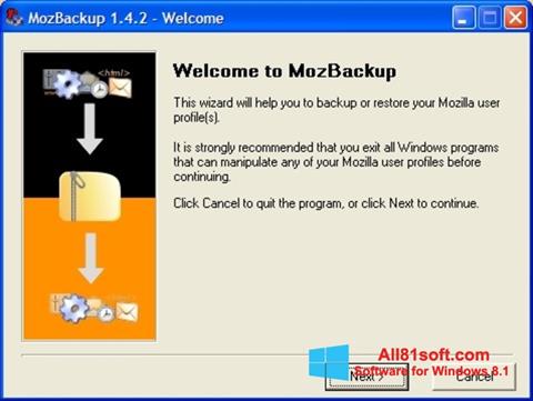 Ekran görüntüsü MozBackup Windows 8.1