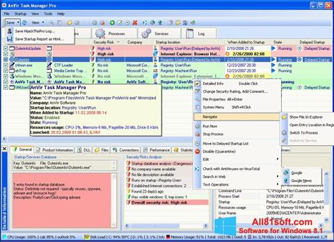 Ekran görüntüsü AnVir Task Manager Windows 8.1