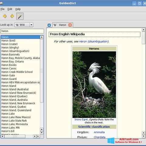 Ekran görüntüsü GoldenDict Windows 8.1