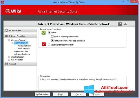Ekran görüntüsü Avira Internet Security Windows 8.1