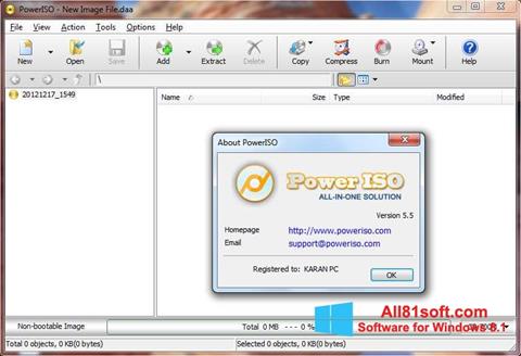 Ekran görüntüsü PowerISO Windows 8.1