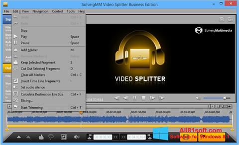Ekran görüntüsü SolveigMM Video Splitter Windows 8.1