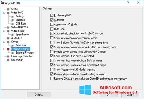 Ekran görüntüsü AnyDVD Windows 8.1