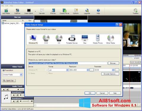Ekran görüntüsü VideoPad Video Editor Windows 8.1