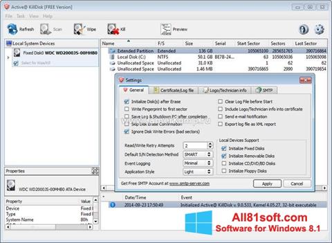 Ekran görüntüsü Active KillDisk Windows 8.1