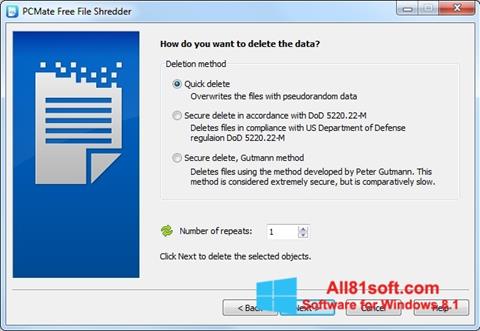 Ekran görüntüsü File Shredder Windows 8.1