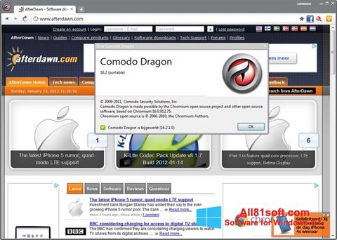Ekran görüntüsü Comodo Dragon Windows 8.1