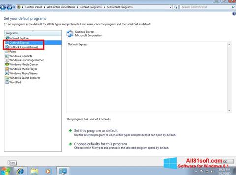 Ekran görüntüsü Outlook Express Windows 8.1