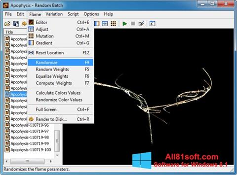 Ekran görüntüsü Apophysis Windows 8.1