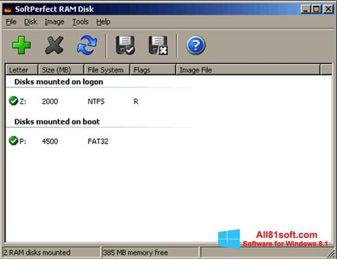Ekran görüntüsü SoftPerfect RAM Disk Windows 8.1