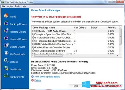 Ekran görüntüsü Driver Genius Professional Windows 8.1