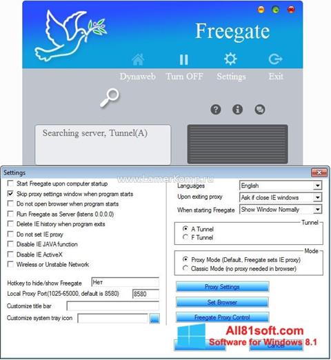 Ekran görüntüsü Freegate Windows 8.1