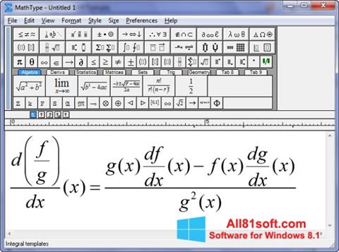 Ekran görüntüsü MathType Windows 8.1