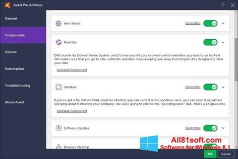 Ekran görüntüsü Avast! Pro Antivirus Windows 8.1