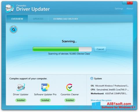 Ekran görüntüsü Carambis Driver Updater Windows 8.1