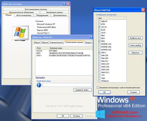 Ekran görüntüsü HashTab Windows 8.1